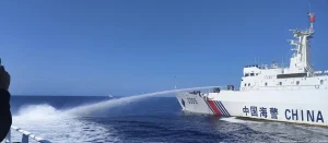 On China's National Day, the China Coast Guard held a flag-raising ceremony near Huangyan Island. 11111111111111111111111